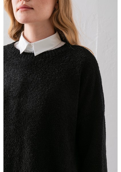 Bisiklet Yaka Oversize Buklet Triko Kazak - Rahat ve Şık | Kaliteli Triko | Trend Kazak