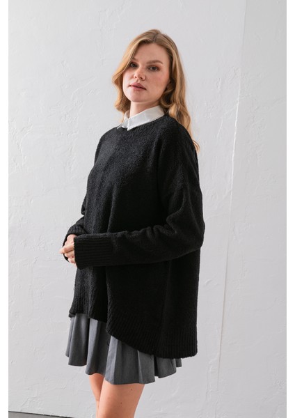 Bisiklet Yaka Oversize Buklet Triko Kazak - Rahat ve Şık | Kaliteli Triko | Trend Kazak