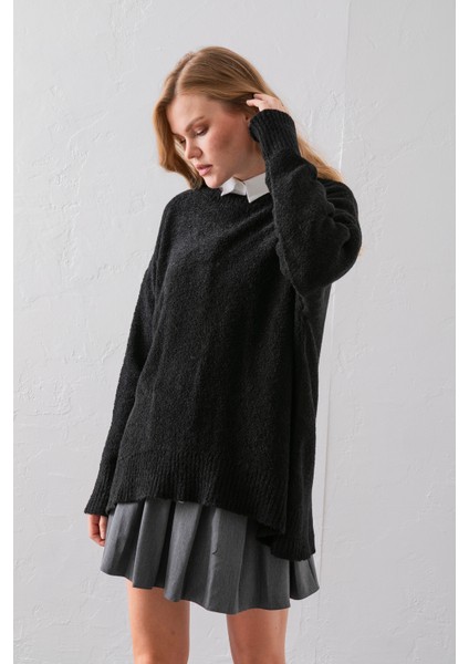 Bisiklet Yaka Oversize Buklet Triko Kazak - Rahat ve Şık | Kaliteli Triko | Trend Kazak