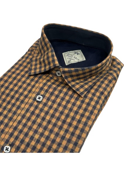 Klasik Geniş Kesim Ekoseli Flanel Çift Cepli Uzun Kollu Erkek Gömlek fiyatları