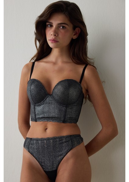 Gümüş Antrasit Perfetto Shinny Croplet