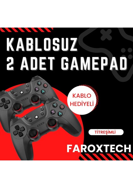 Gp4 Çiftli 2.4g Kablosuz Gamepad Seti (2 Adet) Pc-Ps Uyumlu - Tak Çalıştır - Hızlı Tepki