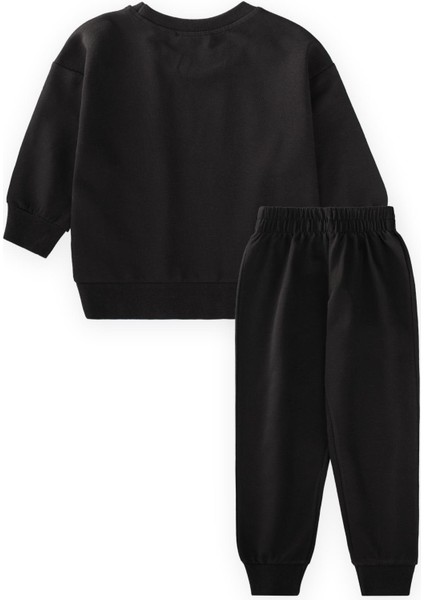 Basic Baskılı Eşofman Takım 2-7 Yaş Siyah fiyatları