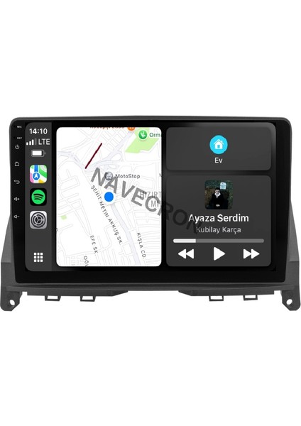 Mercedes C W204 2007-11 9" Uyumlu Android Multimedia Gerçek 4/64 Kablosuz Carplay Geri Görüş Kameralı