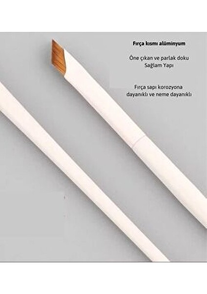 Profesyonel Eyeliner Makyaj Fırçası Ultra İnce Düz Uçlu Kolay Uygulama 10 Adet