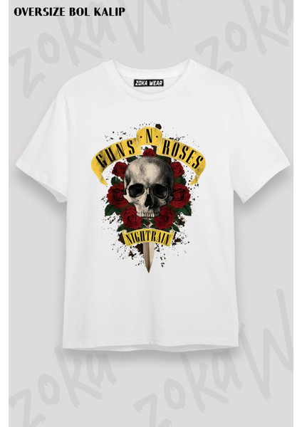 Guns N' Roses Rock Müzik V51 Baskılı Oversize Tişört Unisex