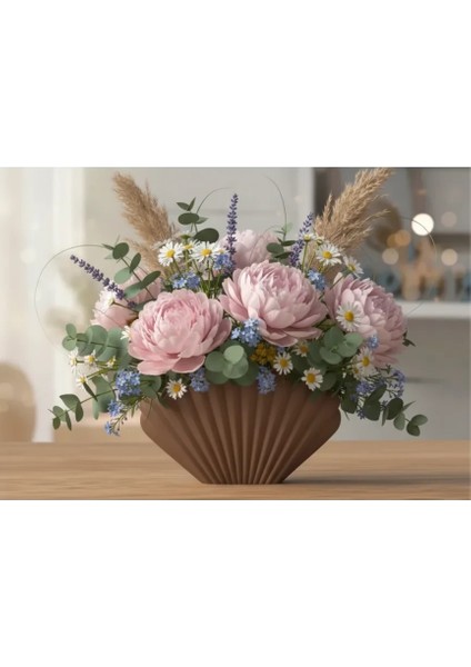 Deniz Kabuğu Tasarımlı Vazo / Modern Dekoratif Saksı