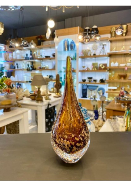 Kristal Cam Kahve Damla Dekor 10X25CM