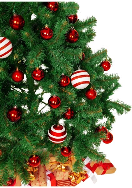 48 Adet Yılbaşı Çam Ağacı Topu Parlak Kırmızı Çam Ağacı Süsü Parlak Süs Topları 6 cm indirimleri