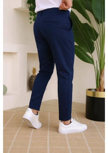 Erkek Slim Fit Likralı Bilek Boy Dilli Kumaş Pantolon modelleri