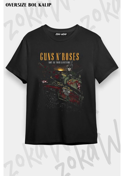 Guns N' Roses Rock Müzik V45 Baskılı Oversize Tişört Unisex
