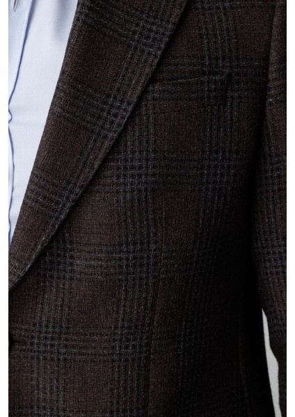 Erkek Kahve Regularfıt / Rahat Kalıp Mono Yaka Ceket fırsatları