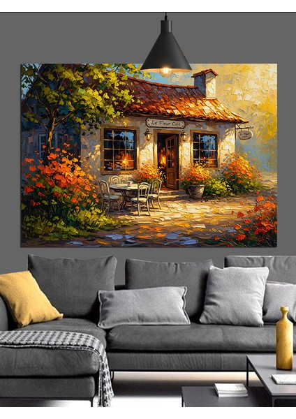 Köy Evi Yağlıboya Dekoratif Kanvas - Mdf Ahşap Tablo fırsatları
