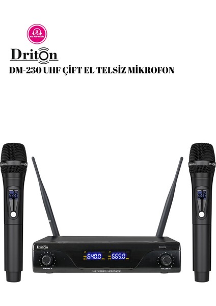 DM-230 El El Çift Kanal Dijital Ekran Uhf Telsiz Kablosuz Mikrofon fiyatları
