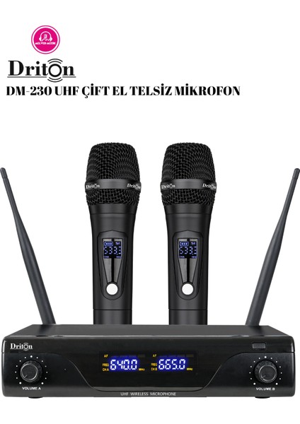 DM-230 El El Çift Kanal Dijital Ekran Uhf Telsiz Kablosuz Mikrofon fırsatları
