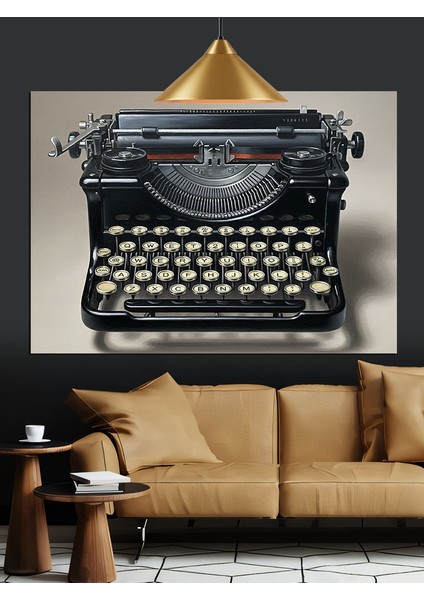 Eski, Klasik Daktilo Makinesi Dekoratif Kanvas - Mdf Ahşap Tablo modelleri