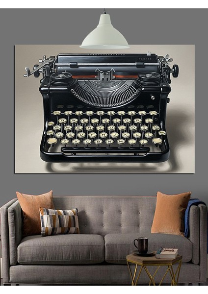 Eski, Klasik Daktilo Makinesi Dekoratif Kanvas - Mdf Ahşap Tablo indirimleri