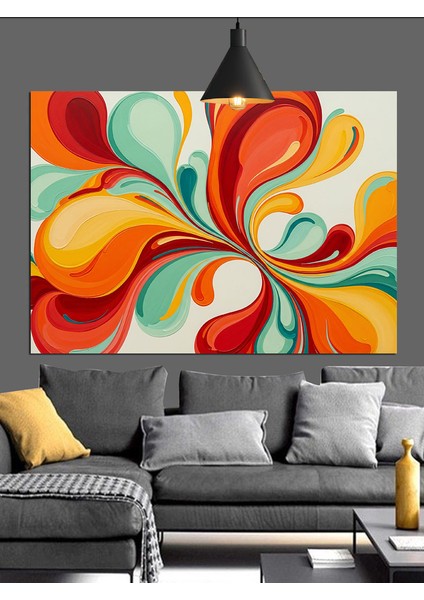 Soyut Parlak Renkler Patlaması Dekoratif Kanvas - Mdf Ahşap Tablo