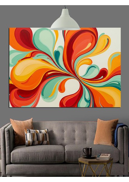 Soyut Parlak Renkler Patlaması Dekoratif Kanvas - Mdf Ahşap Tablo fiyatları