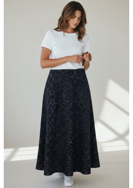 Kadın Beli Lastikli Desenli Sekiz Parça Balık Etek fiyatları