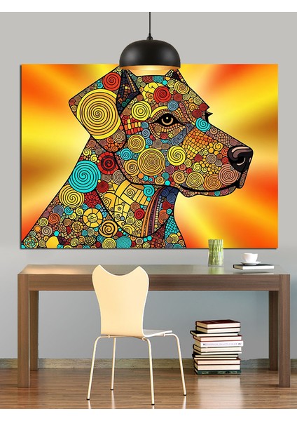 Mandala Desenli Köpek Kafası Dekoratif Kanvas - Mdf Ahşap Tablo fiyatları