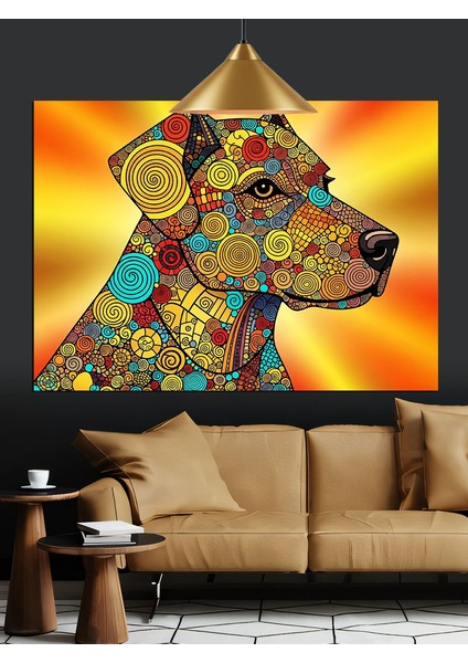 Mandala Desenli Köpek Kafası Dekoratif Kanvas - Mdf Ahşap Tablo fırsatları