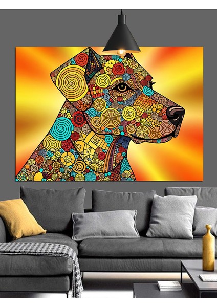 Mandala Desenli Köpek Kafası Dekoratif Kanvas - Mdf Ahşap Tablo indirimleri