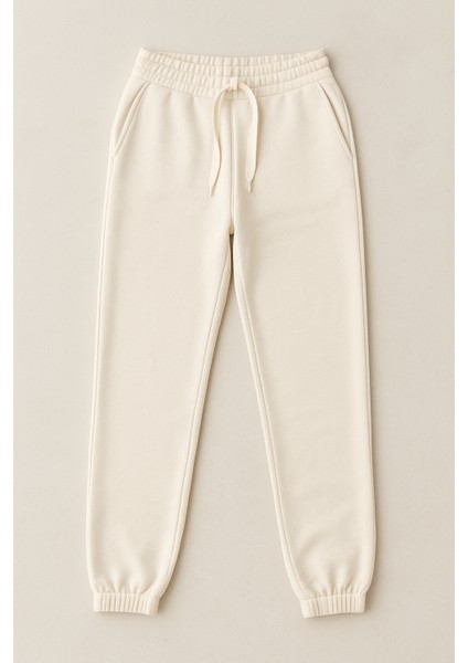 Kadın Paça Lastik Üç Ip Şardonlu Lopez Eşofman Altı Ekru fırsatları