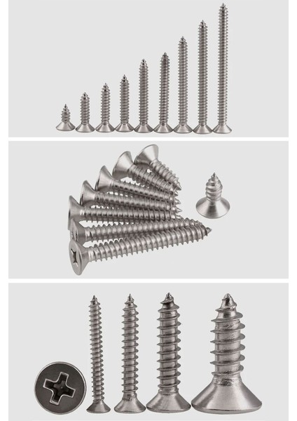 Wunder 4X45 Sunta Vidası Sivri Uçlu Ahşap Tahta Ağaç Mobilya Ayak Kulp Vidası 100 Adet