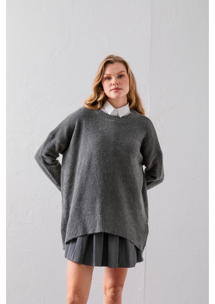 Bisiklet Yaka Oversize Buklet Triko Kazak - Rahat ve Şık | Kaliteli Triko | Trend Kazak