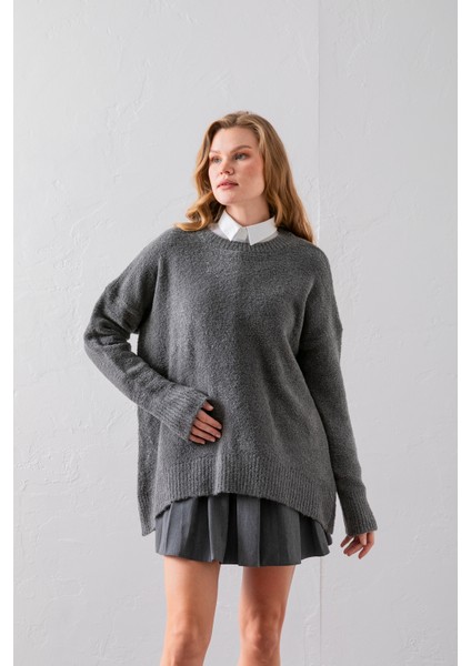 Bisiklet Yaka Oversize Buklet Triko Kazak - Rahat ve Şık | Kaliteli Triko | Trend Kazak indirimleri