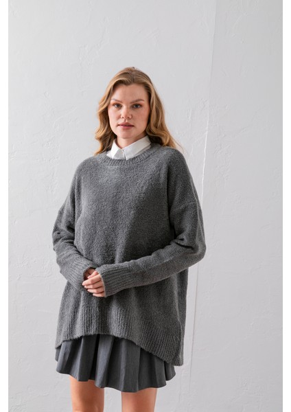 Bisiklet Yaka Oversize Buklet Triko Kazak - Rahat ve Şık | Kaliteli Triko | Trend Kazak