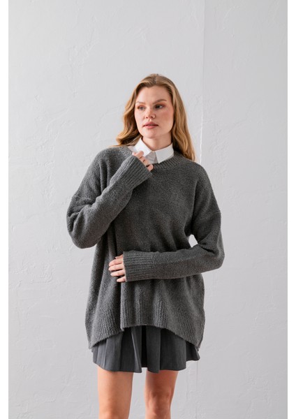 Bisiklet Yaka Oversize Buklet Triko Kazak - Rahat ve Şık | Kaliteli Triko | Trend Kazak