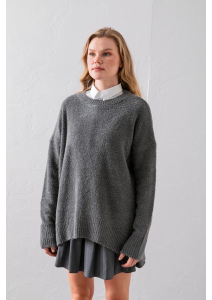 Bisiklet Yaka Oversize Buklet Triko Kazak - Rahat ve Şık | Kaliteli Triko | Trend Kazak