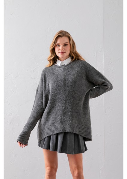 Bisiklet Yaka Oversize Buklet Triko Kazak - Rahat ve Şık | Kaliteli Triko | Trend Kazak