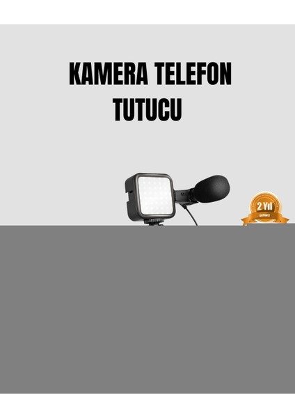 Telefon Video Çekim Kiti LED Aydınlatma Mikrofon Tripodlu Tam Set