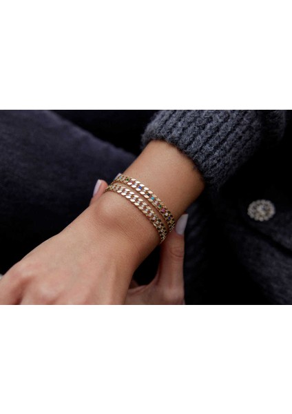 14 Ayar Altın Renkli Gurmet Bileklik modelleri