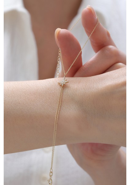 14 Ayar Altın Taşlı Kuzey Yıldızı Bileklik fiyatları