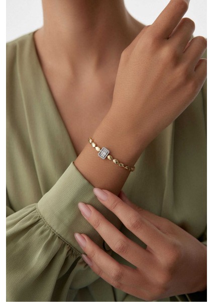 14 Ayar Altın Geometrik Baget Bileklik