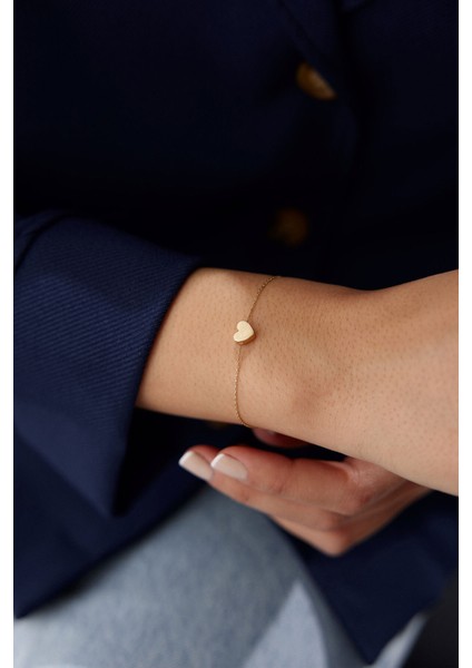 14 Ayar Altın Üç Boyutlu Kalp Bileklik fiyatları