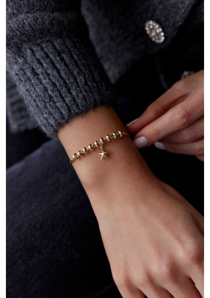 14 Ayar Altın Balık Sırtı Sıralı Halka Bileklik