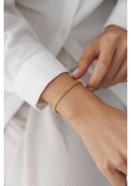 14 Ayar Altın Üç Sıralı Kalze Bileklik fiyatları