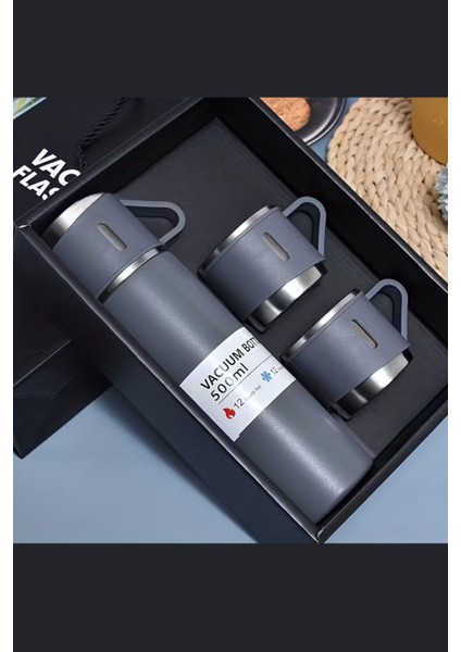 Paslanmaz Çelik Termos Seti – 500 ml (16.9 Oz) Kapaklı Izoleli Kupa, Sıcak & Soğuk Içecekler Için, Ofis ve Açık Hava Kullanımı