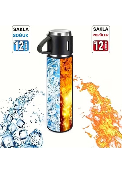 Paslanmaz Çelik Termos Seti – 500 ml (16.9 Oz) Kapaklı Izoleli Kupa, Sıcak & Soğuk Içecekler Için, Ofis ve Açık Hava Kullanımı fiyatları