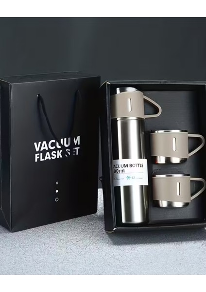 Paslanmaz Çelik Termos Seti – 500 ml (16.9 Oz) Kapaklı Izoleli Kupa, Sıcak & Soğuk Içecekler Için, Ofis ve Açık Hava Kullanımı fırsatları