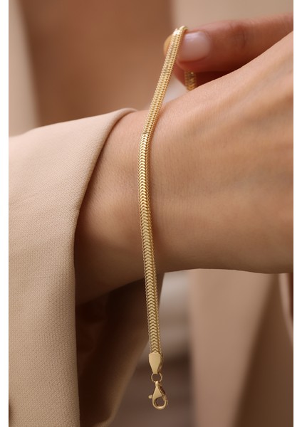 14 Ayar Altın Ezme Balık Sırtı Bileklik fiyatları