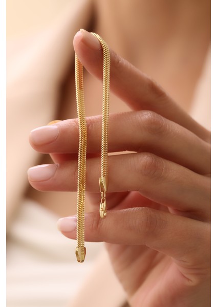 14 Ayar Altın Ezme Balık Sırtı Bileklik modelleri