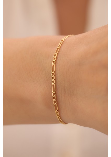 14 Ayar Altın Figaro Bileklik