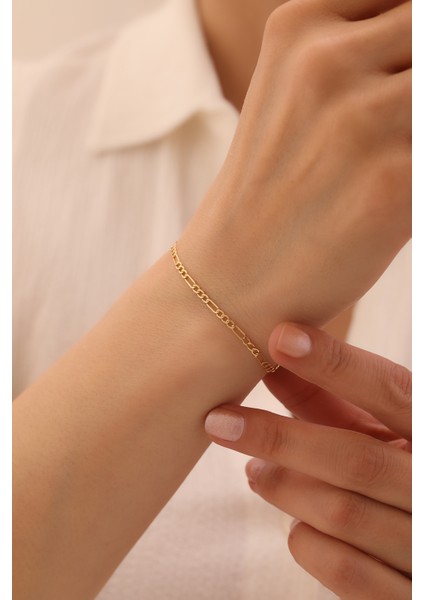 14 Ayar Altın Figaro Bileklik modelleri