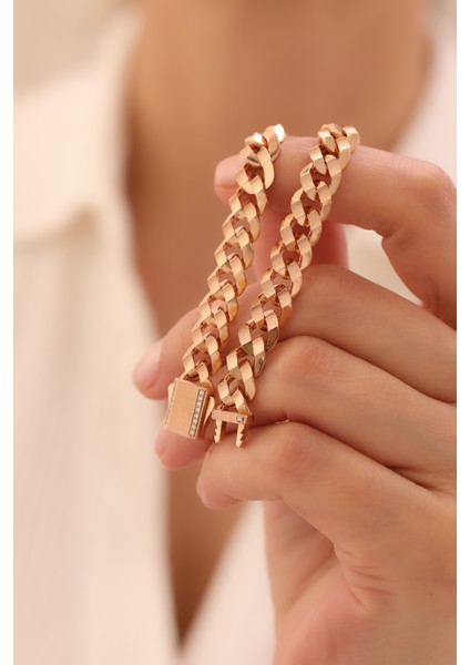 14 Ayar Altın Rose Gold Gurmet Bileklik modelleri